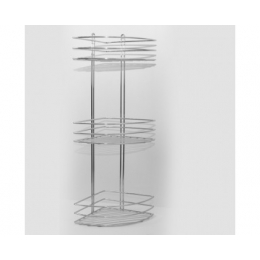 Полка MIXLINE 3-ярус угловая овал высокая (белая)