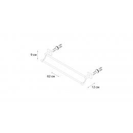 Полотенцедержатель трубчатый 2-ой (60 см) FIXSEN METRA (блистер)