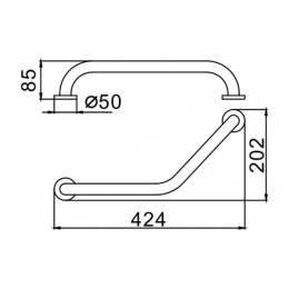 Поручень для ванны угловой HB1717 HAIBA