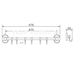 Крючки на планке 6шт Frap