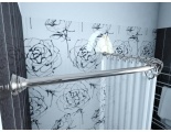 Карниз угловой для ванной с кольцами CR-4-Chrome 920x920 мм