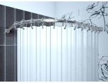 Карниз угловой для ванной с кольцами CR-4-Chrome 920x920 мм