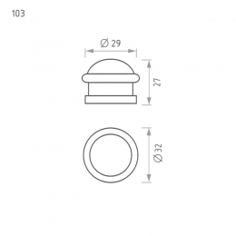 Ограничитель дверной 103 хром