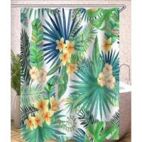 Штора д/ван "ZALEL" ФОТОПРИНТ 180х180 Tropical с кольцами