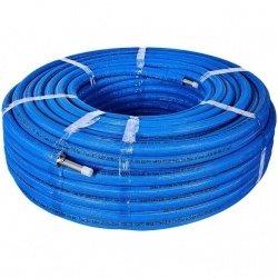 SPI-0004-001622 STOUT 16х2,2 (бухта 100 метров) PEX-a труба из сшитого полиэтилена с кислородным слоем, серая в теплоизоляции (синяя)