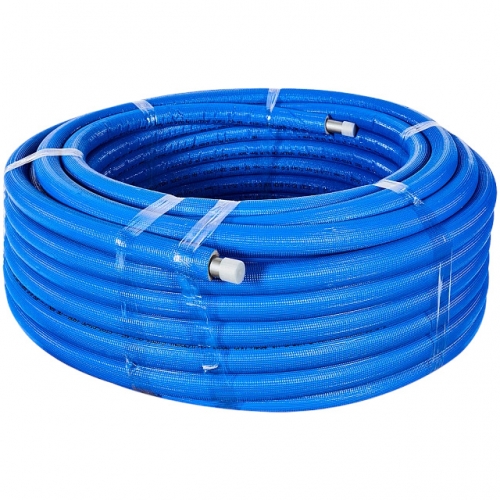 SPI-0004-002535 STOUT 25х3,5 (бухта 50 метров) PEX-a труба из сшитого полиэтилена с кислородным слоем, серая в теплоизоляции (синяя) купить в интернет магазине Санрай73