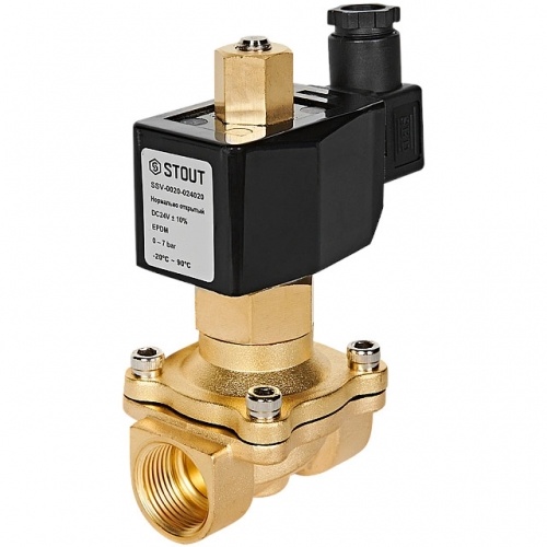 STOUTКлапан соленоидный (электромагнитный), прямого действия, НО, 24В, G3/4, EPDM купить в интернет магазине Санрай73