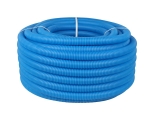 Труба гофрированная ПНД, цвет синий, наружным диаметром 32мм для труб 25мм STOUT 1м