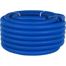 Труба гофрированная ПНД, цвет синий, наружным диаметром 35мм для труб 25мм STOUT 1м