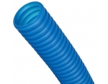 Труба гофрированная ПНД, цвет синий, наружным диаметром 32мм для труб 25мм STOUT (50м) бухта