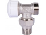 Клапан термостатический со сгоном угловой 1/2 х 3/4 ЕК НР/НР  STOUT