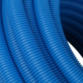 Труба гофрированная ПНД, цвет синий, наружным диаметром 20мм для труб 16мм STOUT 1м