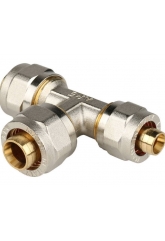 Тройник 20мм х 20мм х 16мм Stout обжим для металлопластиковых труб