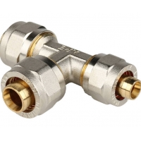 Тройник 20мм х 20мм х 16мм Stout обжим для металлопластиковых труб