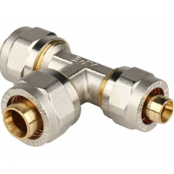 Тройник 20мм х 20мм х 16мм Stout обжим для металлопластиковых труб