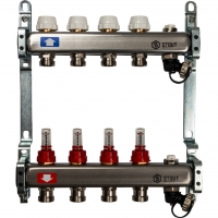 Коллекторная группа Stout SMS-0927 1"х3/4" 4 выхода, с расходомерами