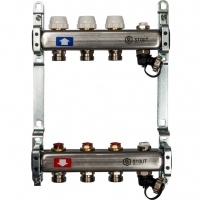 Коллекторная группа Stout SMS-0932 1"х3/4" 3 выхода, без расходомеров