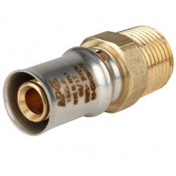 Соединение 16мм х 1/2"нр Stout пресс, для металлопластиковых труб