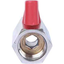 Кран шаровой мини 1/2"ВР/ВР Stout флажок красный