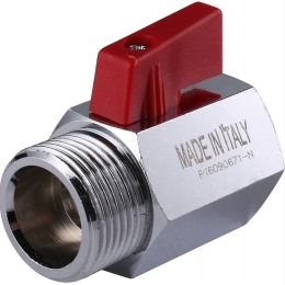 Кран шаровой мини 3/4"ВР/НР Stout флажок красный