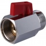 Кран шаровой мини 1/2"НР/ВР Stout флажок красный