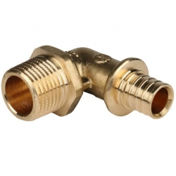 Угольник 16мм х 1/2"нр Stout аксиальный для труб из сшитого полиэтилена