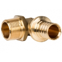 Угольник 25мм х 3/4"нр Stout аксиальный для труб из сшитого полиэтилена