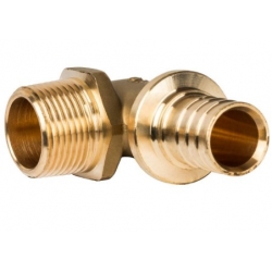 Угольник 25мм х 3/4"нр Stout аксиальный для труб из сшитого полиэтилена