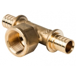 Тройник 20мм х 3/4"вр х 20мм Stout аксиальный для труб из сшитого полиэтилена