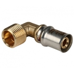 Угольник 16мм х 1/2"нр Stout пресс, для металлопластиковых труб