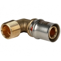 Угольник 20мм х 1/2"нр Stout пресс, для металлопластиковых труб