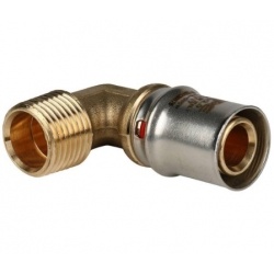 Угольник 20мм х 1/2"нр Stout пресс, для металлопластиковых труб