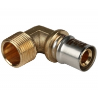 Угольник 20мм х 3/4"нр Stout пресс, для металлопластиковых труб