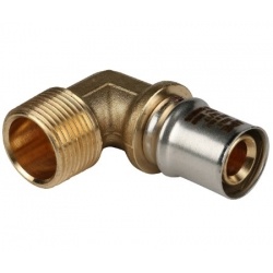 Угольник 20мм х 3/4"нр Stout пресс, для металлопластиковых труб