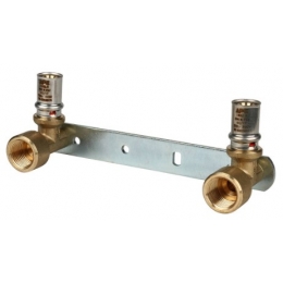 Комплект угольников 16мм х 1/2"вр Stout пресс, на планке для смесителя, для металлопластиковых труб