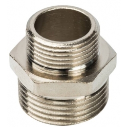 Ниппель 1"нр х 3/4"нр Stout переходной никелированный латунный