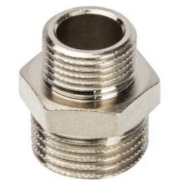 Ниппель 1/2"нр х 3/8"нр Stout переходной никелированный латунный