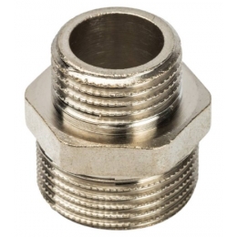 Ниппель 3/4"нр х 1/2"нр Stout переходной никелированный латунный