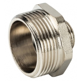 Ниппель 1 1/4"нр х 1/2"нр Stout переходной никелированный латунный