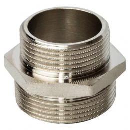 Ниппель 1 1/2"нр х 1 1/4"нр  Stout переходной никелированный  латунный