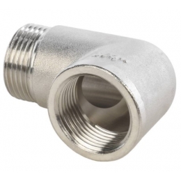 Угольник 3/4"вр х 3/4"нр Stout никелированный латунный