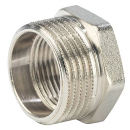 Футорка 1"нр х 3/4"вр Stout никелированная латунная