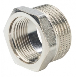 Футорка 1"нр х 3/4"вр Stout никелированная латунная