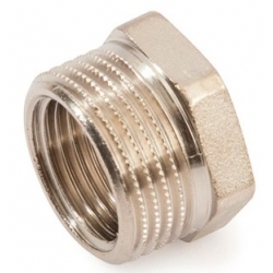 Футорка латунная Stout 3/8"нр х 1/8"вр никелированная