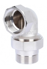 Разъемное соединение 1 1/2"ВН угловое Stout никелированное уплотнение o-ring