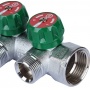 Коллектор распределительный 1" х 3/4"EK с 2 отводами Stout SMB-6850 регулировочно-отсечные клапаны