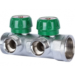 Коллектор распределительный 1" х 3/4"EK с 2 отводами Stout SMB-6850 регулировочно-отсечные клапаны