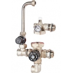 Насосно-смесительный узел STOUT с термостатическим клапаном 30-60°С, байпасом, без насоса