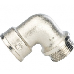 Угольник 1"вр х 1"нр Stout никелированный с упором латунный