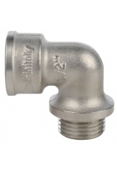 Угольник 1/2"вр х 1/2"нр Stout никелированный с упором латунный